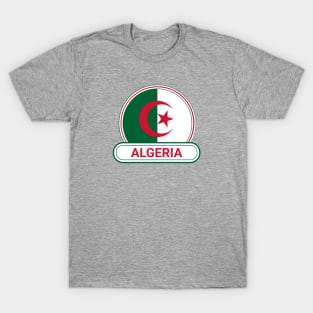 Algeria Country Badge - Algeria Flag T-Shirt